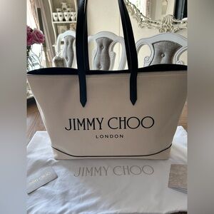 Jimmy Choo Beige Tote Bag
